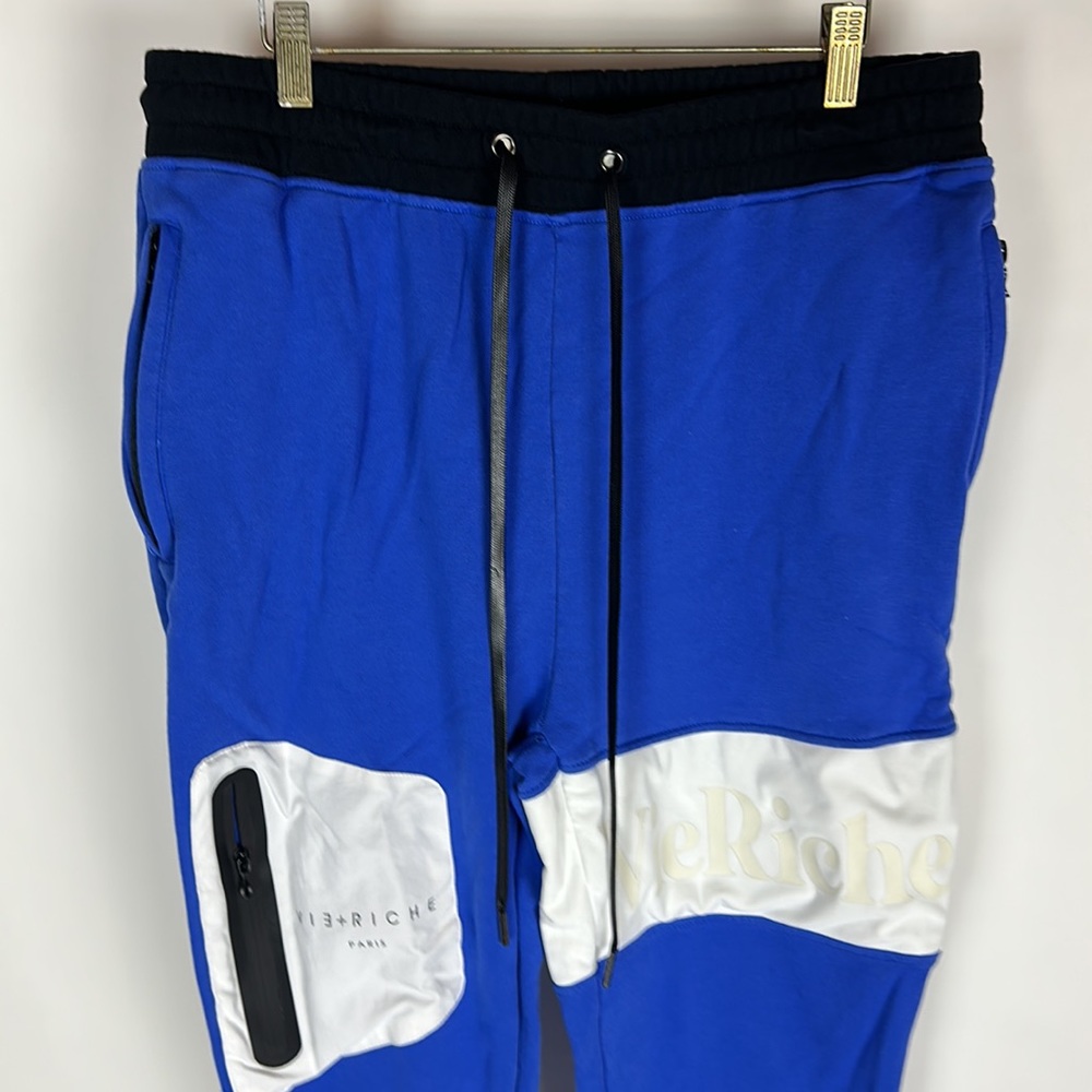 VIE+RICHE Men's Joggers Size XL Royal Blue White